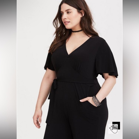✨torrid black wide leg studio knit jumpsuit✨ - Picture 2 of 10